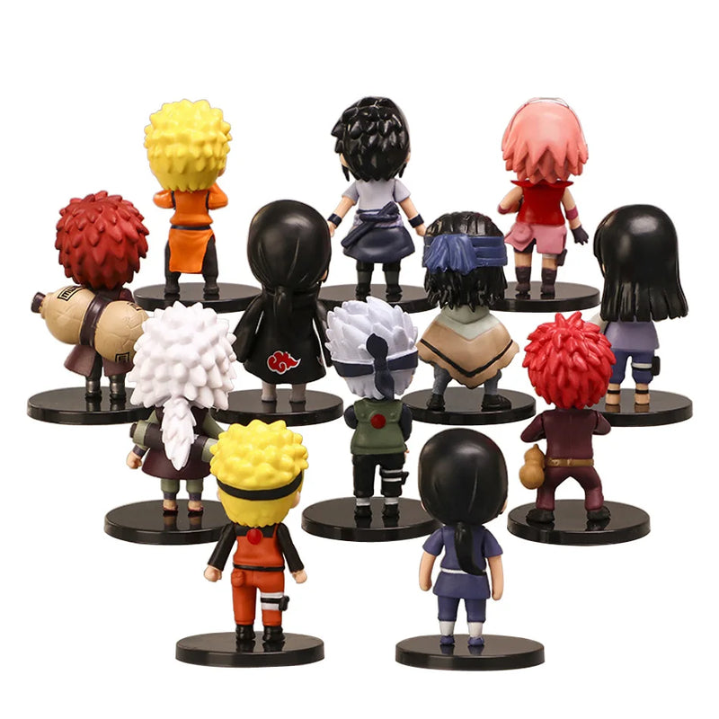 12 peças Anime Naruto Shippuden Hinata Sasuke Itachi Kakashi Gaara anime PVC Figures